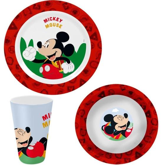 Imagem de Kit Alimentacao Mickey Prato+bowl+copo KIT