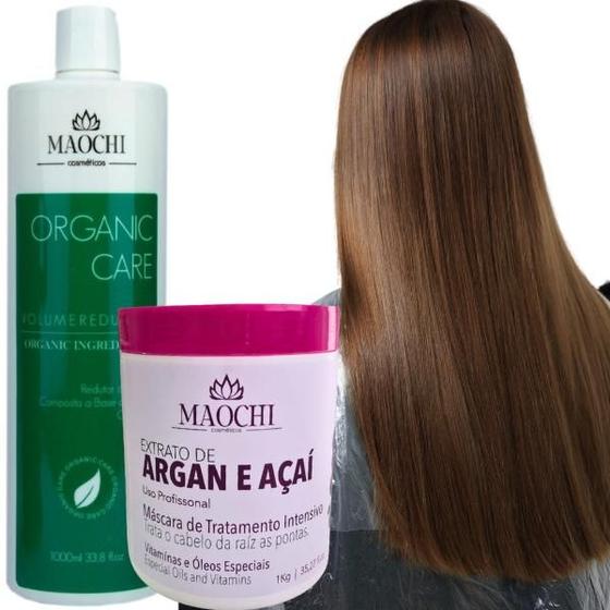 Imagem de Kit Alisamento Profissional Selagem Térmica Organic Care Alisa Até Os Cabelos Mais Resistente+Creme