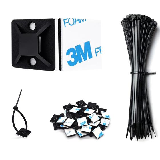 Imagem de Kit ALLWIN de 100 Suportes para Cabos com Zíper - 6 Laços