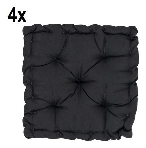 Imagem de Kit Almofada Futon Oxford Preto 40x40cm 4 Unidades