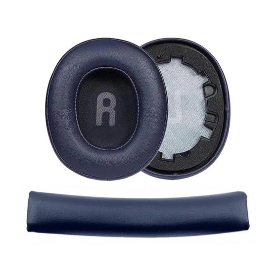 Imagem de Kit Almofada Orelha Proteção Headband Arco Para Fone - Azul