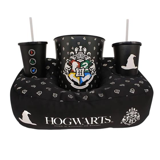 Imagem de Kit Almofada Pipoca Infantil Fibra Suede Preta Hogwarts Zona Criativa - 10064853