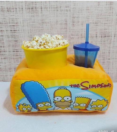 Imagem de Kit Almofada Porta Pipoca Acompanha 1 Copo + 1 Balde Para Pipoca SIMPSONS