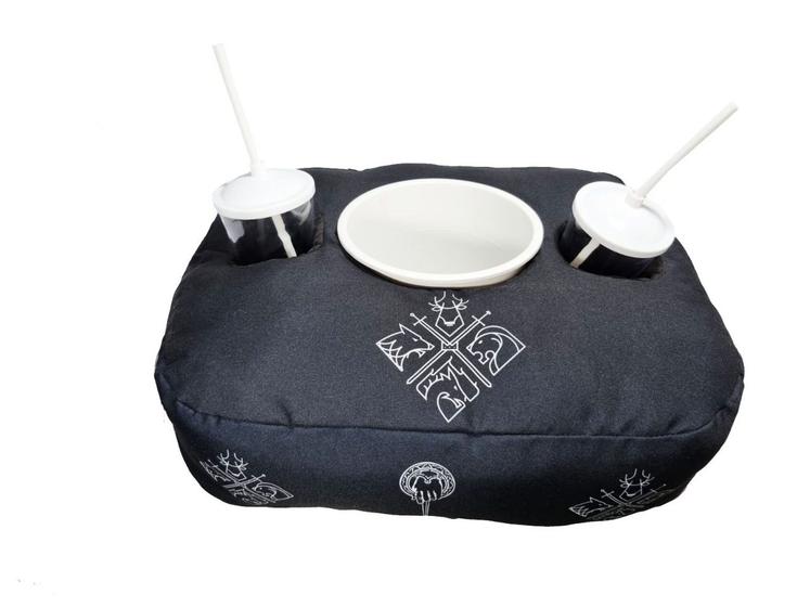 Imagem de Kit Almofada Porta Pipoca Cinema Balde + 2 c Copos Canudo