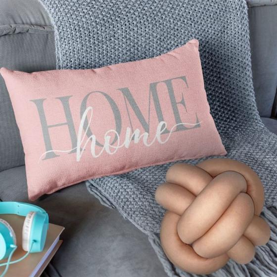 Imagem de kit Almofadas Baguete Cheia Decorativa + Almofada De Nozinho Love Home com Zíper Enchimento Silicone