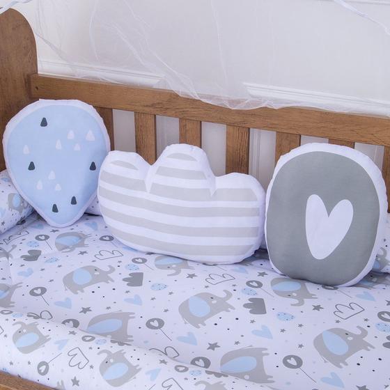 Imagem de Kit Almofadas Decorativas Infantil Bernardo Azul 3 Peças