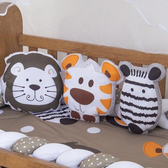 Imagem de Kit Almofadas Decorativas Infantil Bichinhos Travel 3 Peças