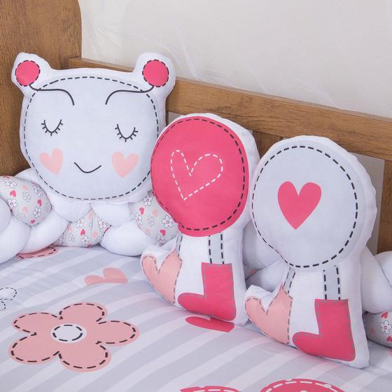 Imagem de Kit Almofadas Decorativas Infantil Centopeia Rosa 3 Peças