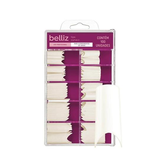 Imagem de Kit Alongamento de Unhas Tips Curva C Belliz 100und