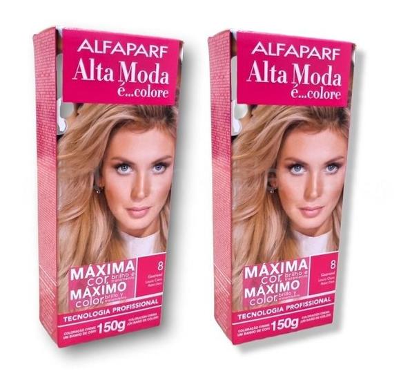 Imagem de Kit Alta Moda 8.0 Louro Claro Coloração Creme (2 unidades) Alfaparf