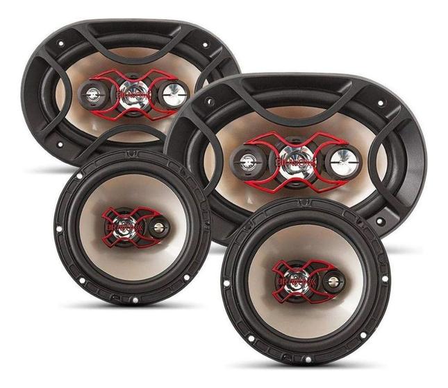 Imagem de Kit Alto Falante Bravox 6X9 Triaxial 240W RMS 4 Ohms Linha X