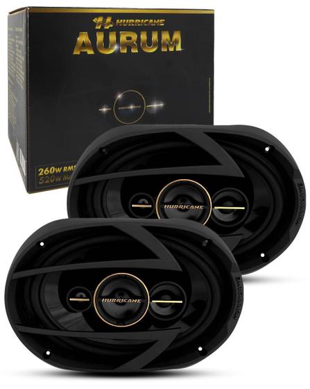 Imagem de Kit Alto Falante Hurricane Quadriaxial Aurum 6x9" Polegadas 260W RMS (par)