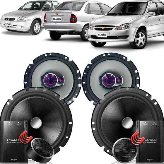 Kit Alto Falantes Dianteiros e Traseiros Chevrolet Classic 2002 até 2016 - Pioneer 2 Vias e Triaxial Menor preço em Kit Alto Falantes Dianteiros e Traseiros Chevrolet Classic 2002 até 2016 - Pioneer 2 Vias e Triaxial