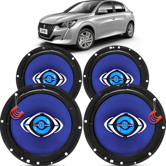 Kit Alto Falantes Dianteiros e Traseiros Peugeot 208 2021 Até 2022 - Hurricane Class 520w Menor preço em Kit Alto Falantes Dianteiros e Traseiros Peugeot 208 2021 Até 2022 - Hurricane Class 520w