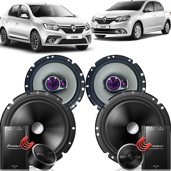 Kit Alto Falantes Dianteiros e Traseiros Renault Logan 2014 até 2021 - Pioneer Kit 2 Vias e Triaxial Menor preço em Kit Alto Falantes Dianteiros e Traseiros Renault Logan 2014 até 2021 - Pioneer Kit 2 Vias e Triaxial