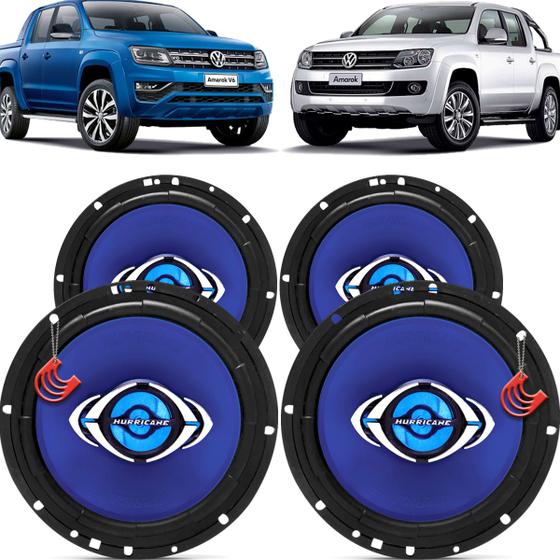 Imagem de Kit Alto Falantes Dianteiros e Traseiros Volkswagen Amarok CD 2010 até 2021 - Hurricane Class 520w 