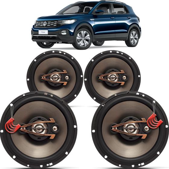 Imagem de Kit Alto Falantes Dianteiros e Traseiros Volkswagen T-Cross 2019 até 2021 - Hurricane Platino 640w 