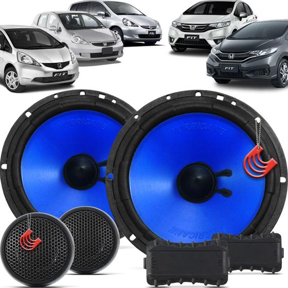 Imagem de Kit Alto Falantes Dianteiros Honda Fit 2004 até 2021 - Hurricane Class Duas Vias 260w