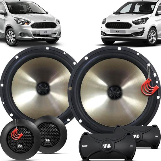 Imagem de Kit Alto Falantes Dianteiros Ka Hatch e Ka+ Sedan 2014 até 2021 - Hurricane Platino Duas Vias 320w