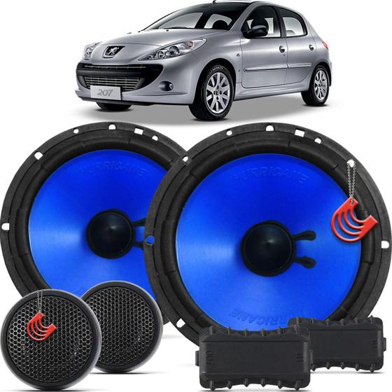 Imagem de Kit Alto Falantes Dianteiros Peugeot 207 2008 até 2015 - Hurricane Class Duas Vias 260w