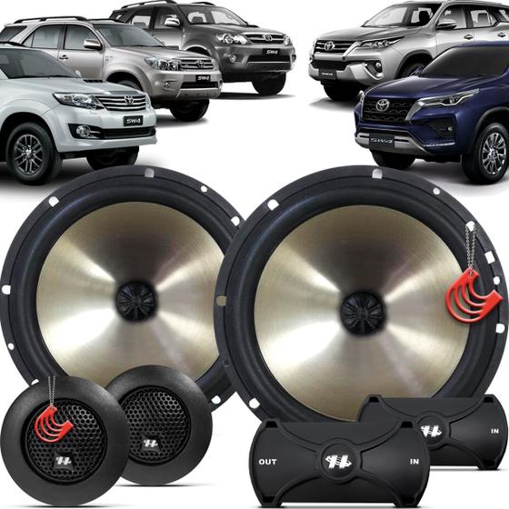 Imagem de Kit Alto Falantes Dianteiros Toyota Hilux SW4 2006 até 2021 - Hurricane Platino Duas Vias 320w