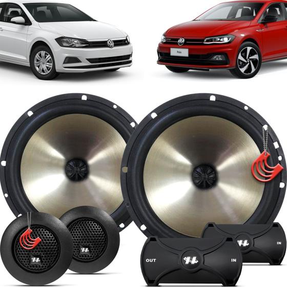 Imagem de Kit Alto Falantes Dianteiros Volkswagen Polo 2017 até 2022 - Hurricane Platino Duas Vias 320w