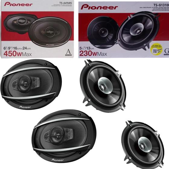 Imagem de kit Alto-falantes Pioneer TS-A6967s 6x9'' + TS-G1310F 5.25''