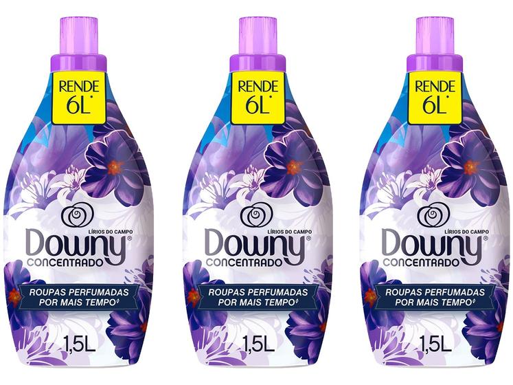 Kit Amaciante Downy Concentrado Lírios do Campo - 1,5L 3 Unidades Imagem de Kit Amaciante Downy Concentrado Lírios do Campo