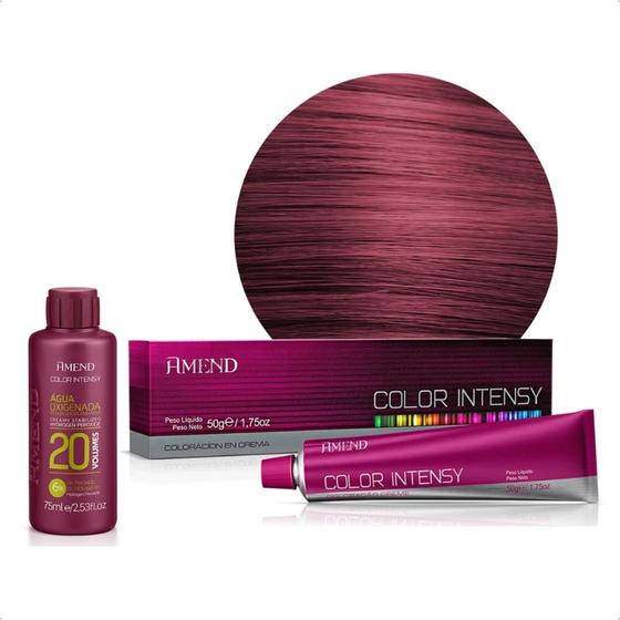Imagem de Kit Amend Color Intensy Coloração 9.98 Marsala + Água Oxigenada Vol 20