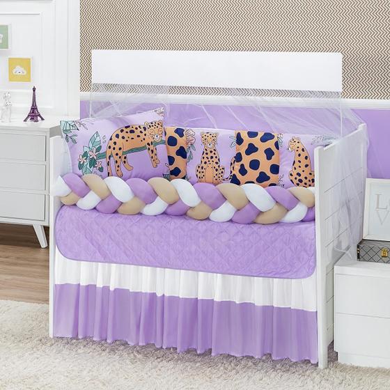 Imagem de Kit Americano Berço Baby Zoo Estampado 10 Peças Bebe Luxuoso