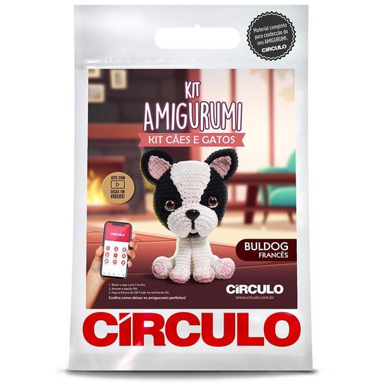 Imagem de Kit Amigurumi Cães e Gatos Círculo - Buldog Frânces