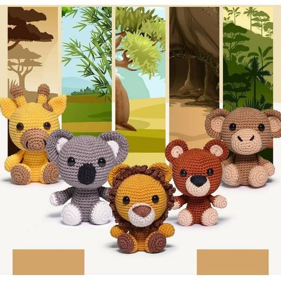 Kit Amigurumi Coleção Safari Baby Circulo COMPLETO Amigurumi