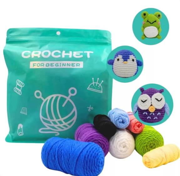 Imagem de Kit Amigurumi Completo P/ Iniciantes Bichinhos Com 3 Modelos
