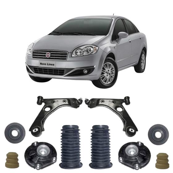 Imagem de Kit Amortecedor + Bandeja Dianteiro Fiat Linea