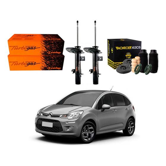 Kit Amortecedor Dianteiro C3 1.6 Automático 2013 A 2021 Menor preço em Kit Amortecedor Dianteiro C3 1.6 Automático 2013 A 2021