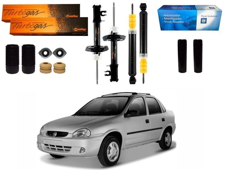 Imagem de Kit amortecedor dianteiro traseiro cofap original chevrolet corsa classic 1.0 1996 a 2010