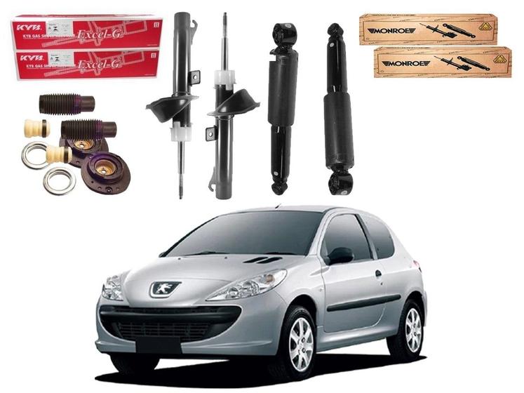 Imagem de Kit amortecedor dianteiro traseiro kayaba peugeot 207 1.4 1.6 2008 a 2014