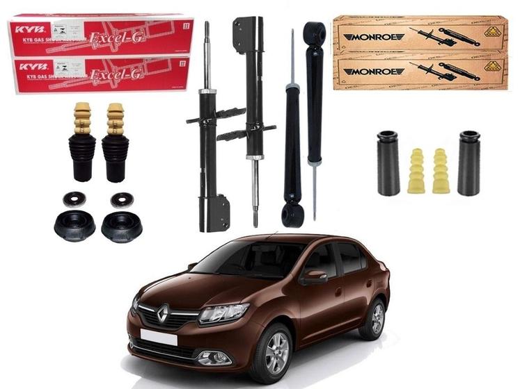 Imagem de Kit amortecedor dianteiro traseiro kayaba renault logan 1.0 1.6 2014 a 2019