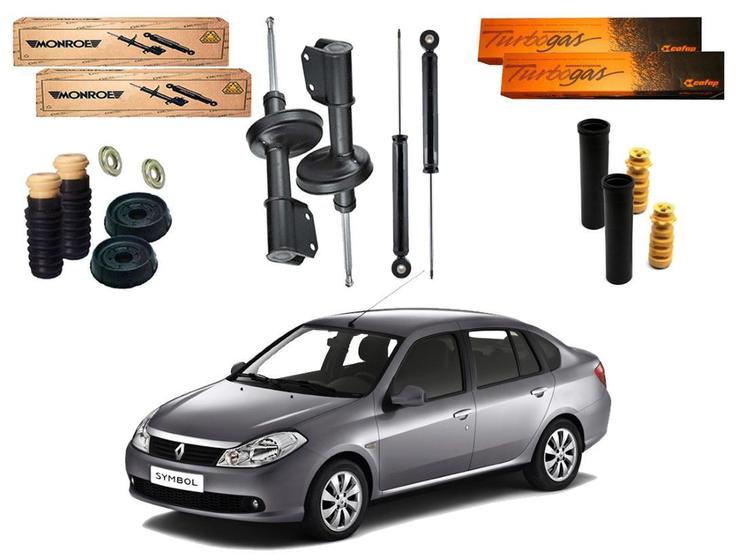 Imagem de Kit amortecedor dianteiro traseiro monroe cofap original renault symbol 1.6 2009 a 2013