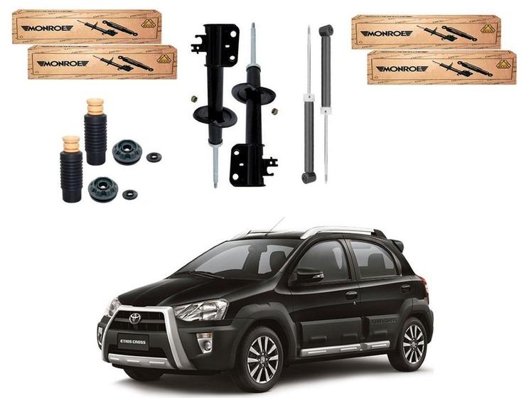 Imagem de Kit amortecedor dianteiro traseiro monroe original toyota etios cross 1.5 2014 a 2019