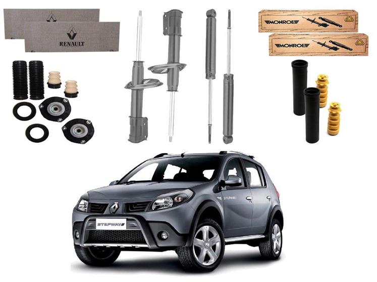 Imagem de Kit amortecedor dianteiro traseiro monroe renault sandero stepway 1.6 2008 a 2013