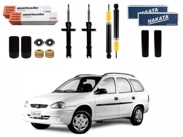 Imagem de Kit amortecedor dianteiro traseiro nakata cofap original chevrolet corsa wagon perua 1.0 1.6 1997 a