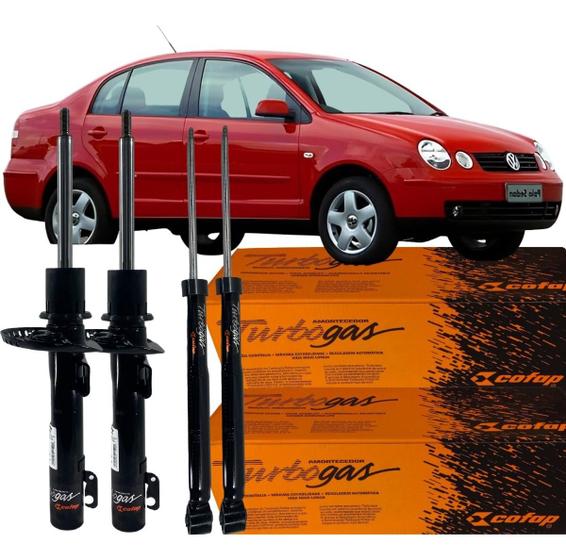 Kit Amortecedor Dianteiro Traseiro Polo Sedan 1.6 2002 2006 Menor preço em Kit Amortecedor Dianteiro Traseiro Polo Sedan 1.6 2002 2006