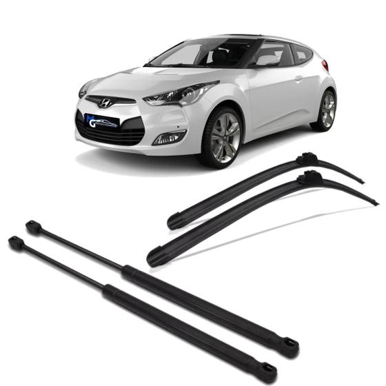 Imagem de Kit Amortecedor Porta Mala + Palheta Veloster 2011 12 2013