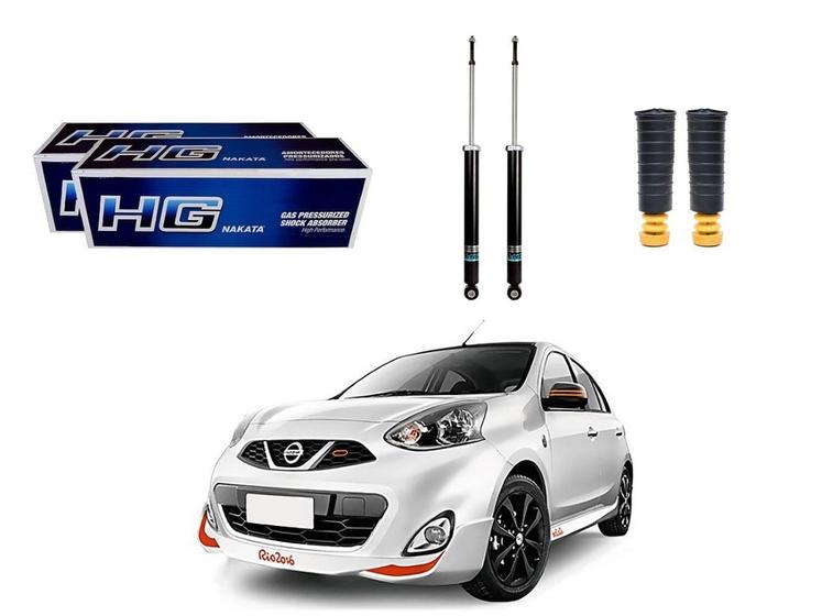 Imagem de Kit amortecedor traseiro nakata original nissan march rio 1.0 1.6 2013 a 2016