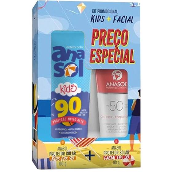 Imagem de Kit Anasol Kids ( Protetor FPS 90 - 100g + Protetor Facial FPS 50 - 60g)