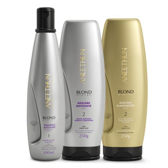 Imagem de Kit Aneethun Blond System SH M. + Mask M. + Mask Iluminadora