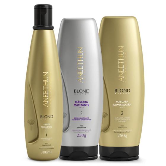Kit Aneethun Blond System SH S. + Mask M. + Mask I. Imagem de Kit Aneethun Blond System SH S. + Mask M. + Mask I.