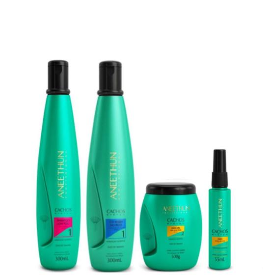 Imagem de Kit Aneethun Cachos System SH+CD 300ml + Másk 500g+Óleo 55ml