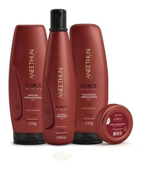 Imagem de Kit Aneethun Force Shampoo E Máscara ,Finalizador +Dose